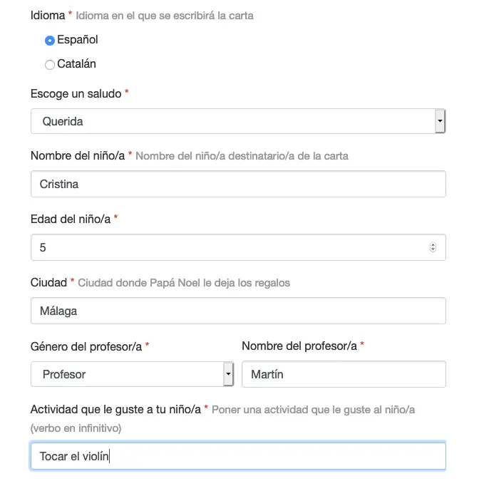 Formulario Mensajes Mágicos