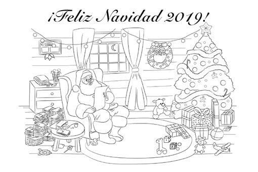 dibujo para pintar papa noel